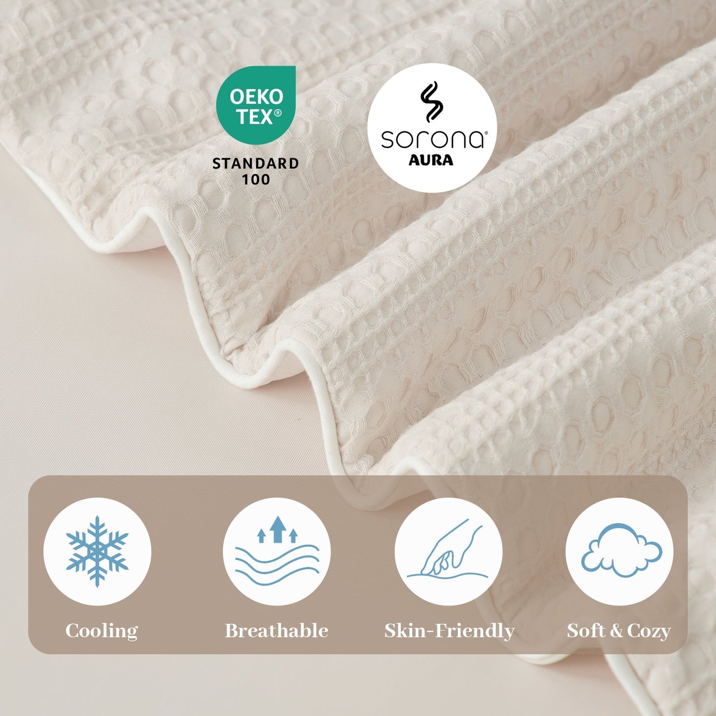 Cooling Comforter | Waffle Pattern | Plant-Based Fiber Filling | For Hot Sleepers