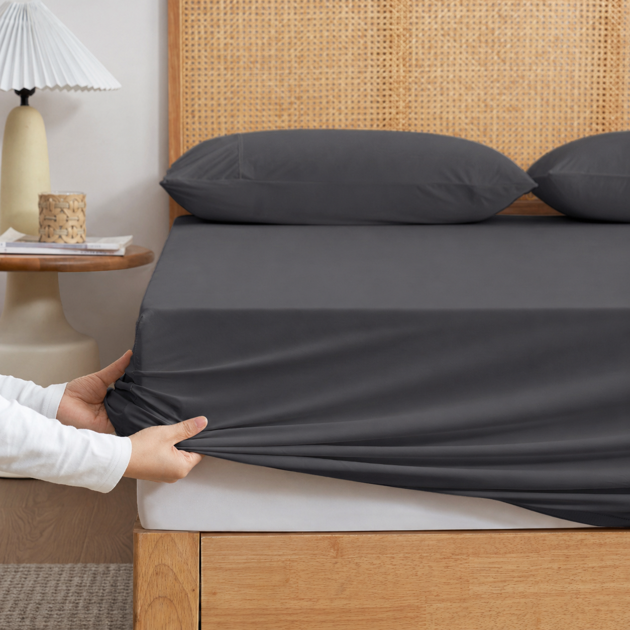 Cooling Fitted Sheet Set | Japanese Cooling Fabric | Deep Pockets up to 15 in