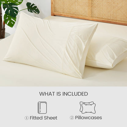 Cooling Fitted Sheet Set | Japanese Cooling Fabric | Deep Pockets up to 15 in