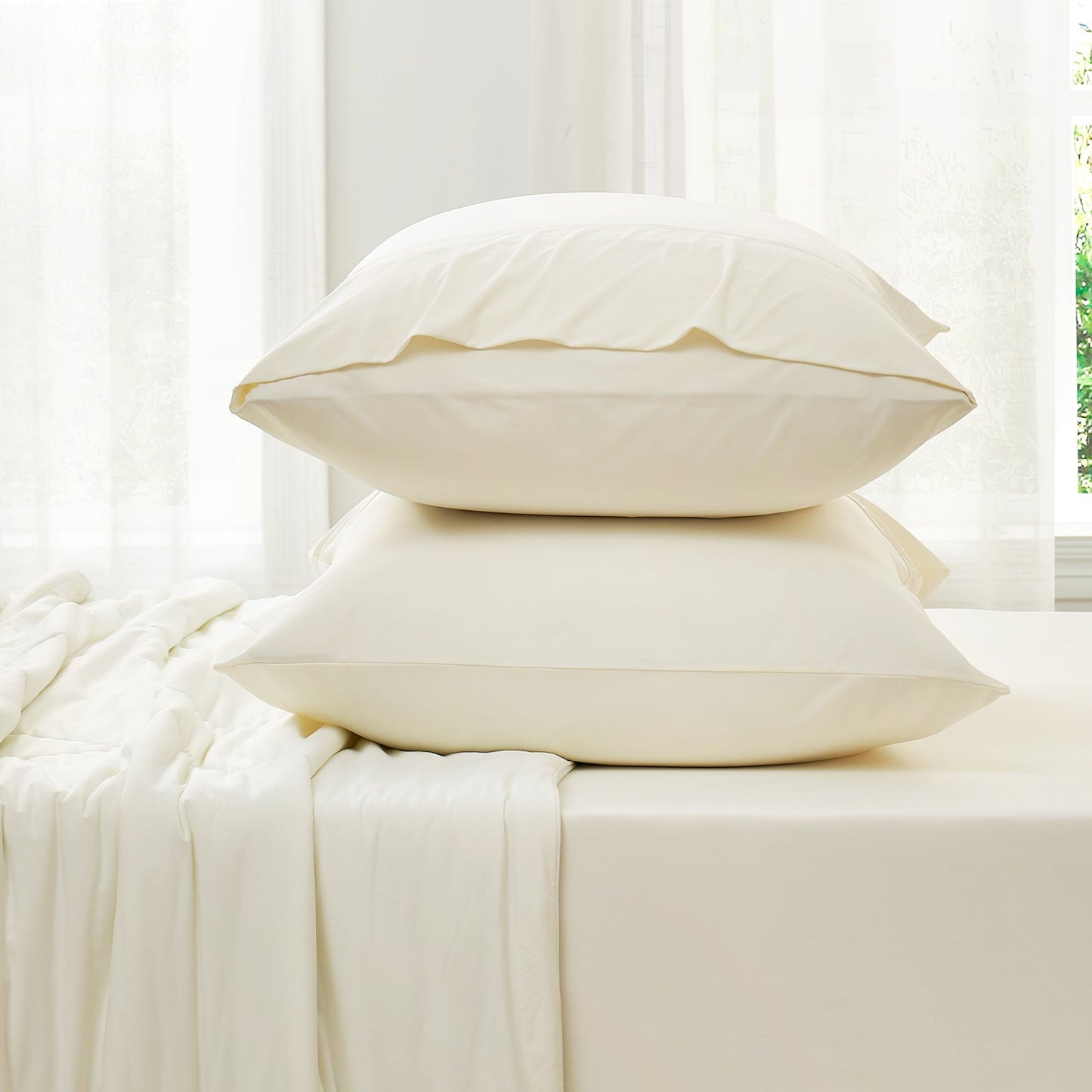 Cooling Fitted Sheet Set | Japanese Cooling Fabric | Deep Pockets up to 15 in
