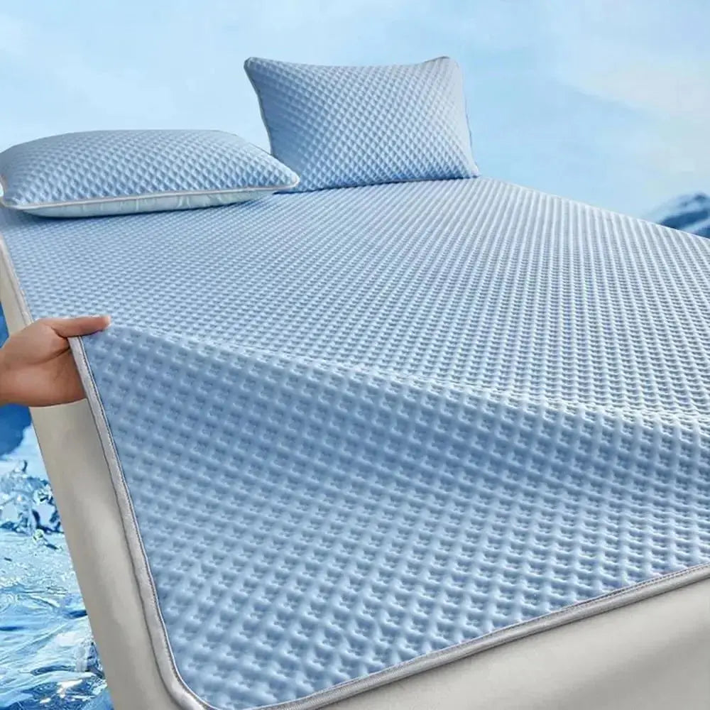 Cooling Mattress Pad | Ice Silk Breathable Surface | Machine Washable & Lightweight | Summer Comfort