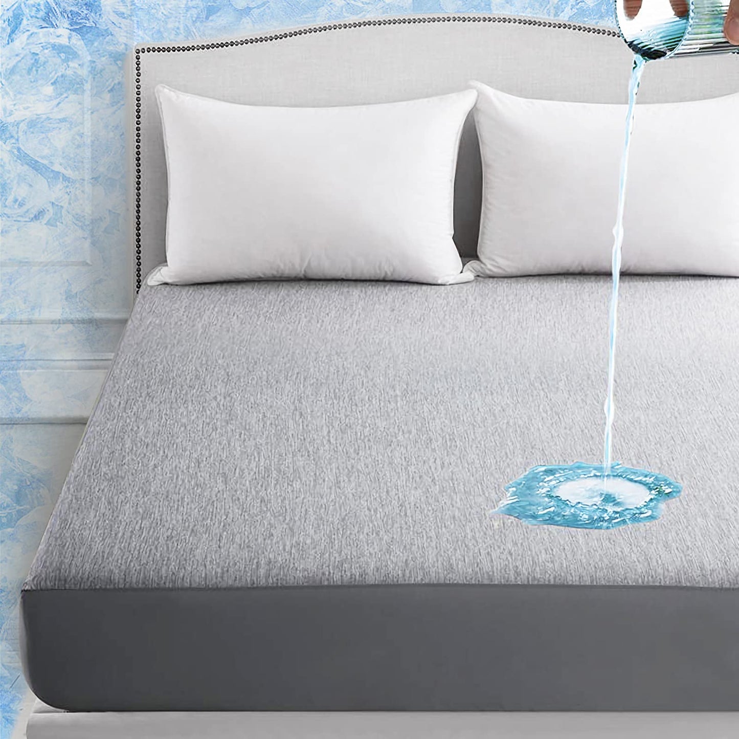 Cooling Mattress Protector | Advanced Cooling | Waterproof, Hypoallergenic | Fits up to 45cm