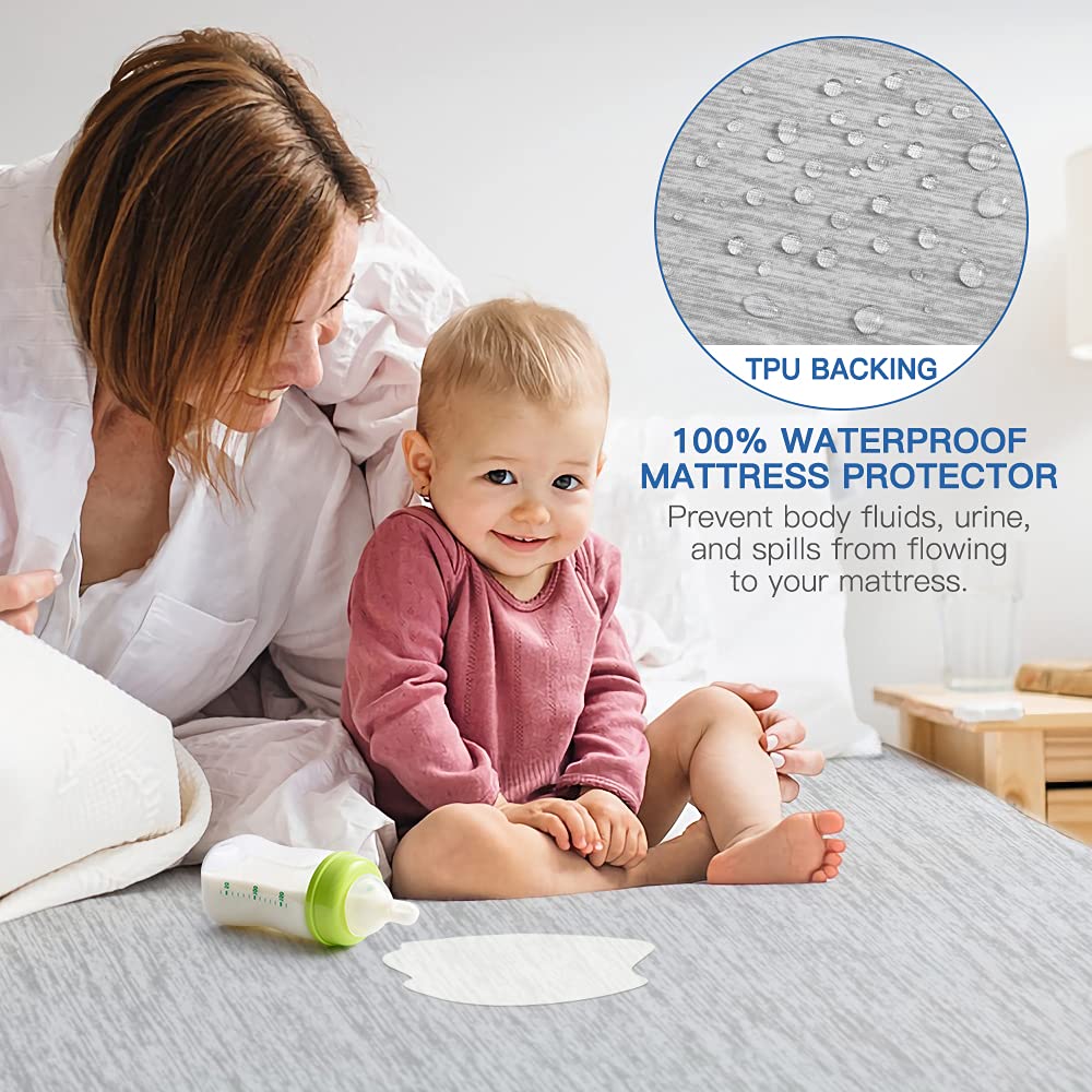 Cooling Mattress Protector | Advanced Cooling | Waterproof, Hypoallergenic | Fits up to 45cm