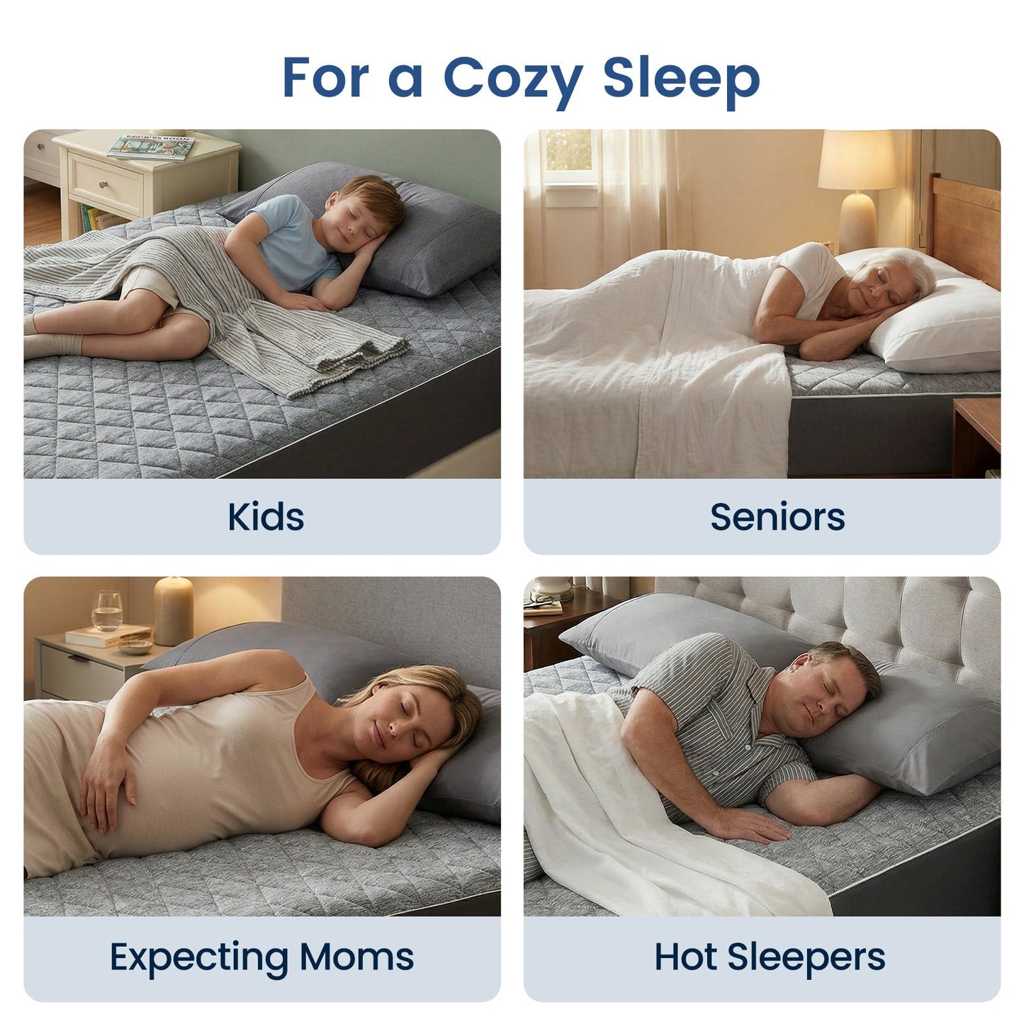 Cooling Mattress Topper | Cooling Fabric | Leakproof & Snug Fit | All-Night Comfort