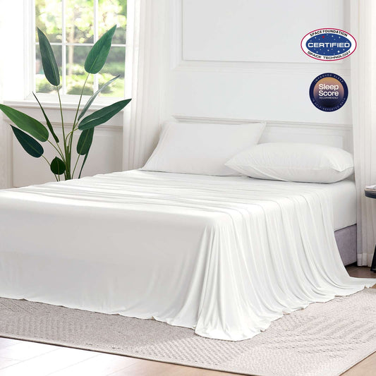 Cooling Sheet Set | Breathable Performance | Deep-Pocket Fit up to 16 in | Soft for Sensitive Skin