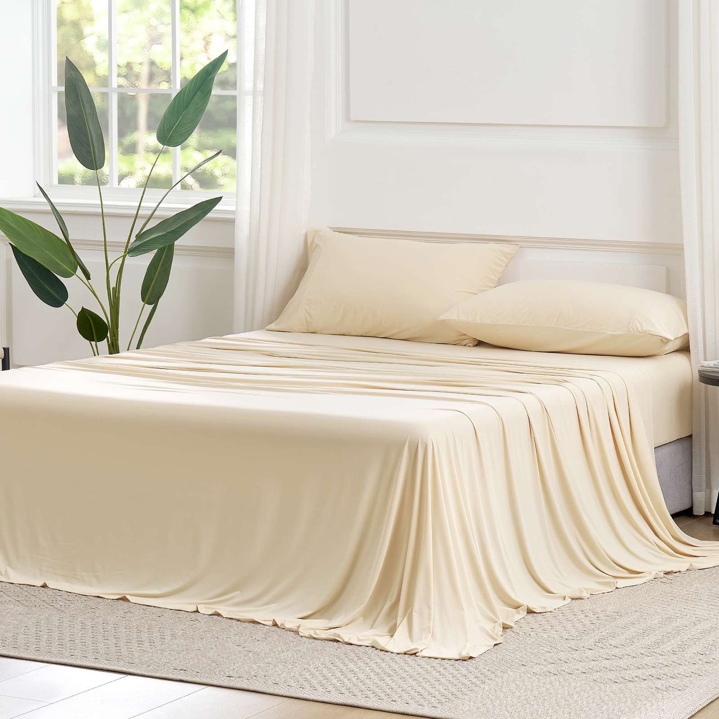 Cooling Sheet Set | Breathable Performance | Deep-Pocket Fit up to 16 in | Soft for Sensitive Skin