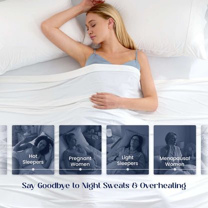Cooling Sheet Set | Breathable Performance | Deep-Pocket Fit up to 16 in | Soft for Sensitive Skin