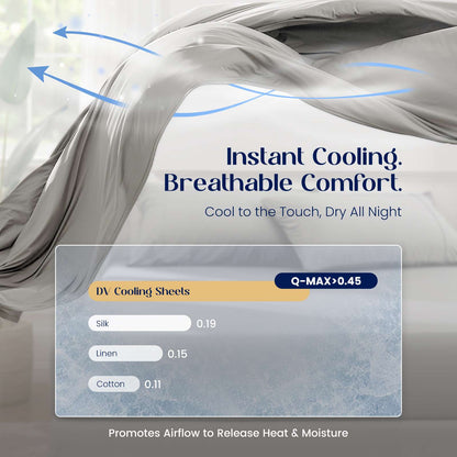 Cooling Sheet Set | Breathable Performance | Deep-Pocket Fit up to 16 in | Soft for Sensitive Skin