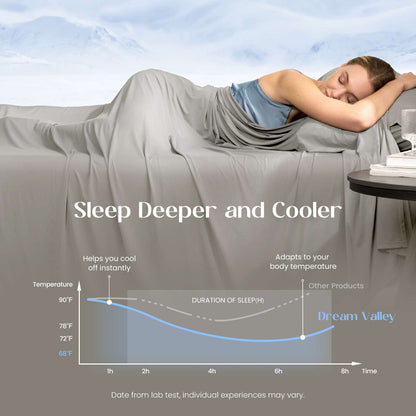 Cooling Sheet Set | Breathable Performance | Deep-Pocket Fit up to 16 in | Soft for Sensitive Skin