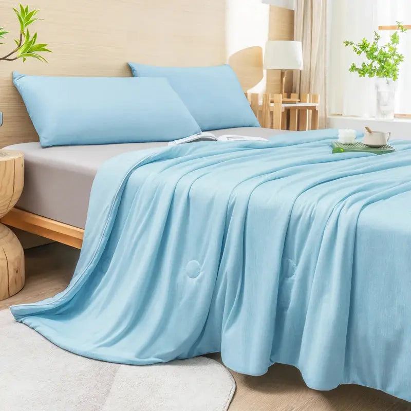 Cooling Summer Blanket | Double-Sided Cooling Fabric | Lightweight Breathable Polyester