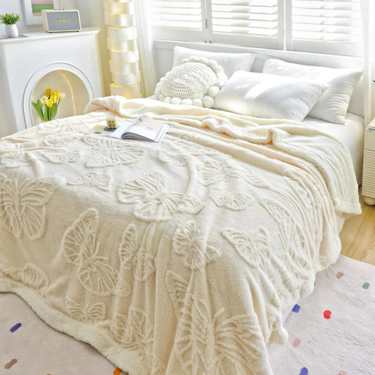 Coral Fleece Blanket | Lightweight Flannel Throw | Machine Washable | Home & Office