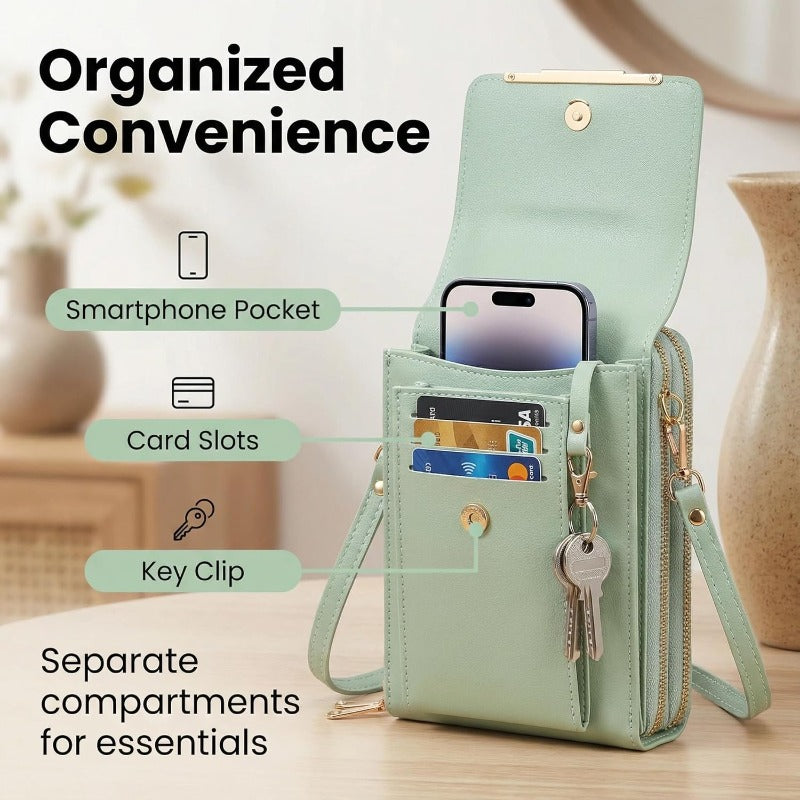 Crossbody Phone Bag | RFID Blocking & Waterproof Pocket | Fits 6.7" Phones