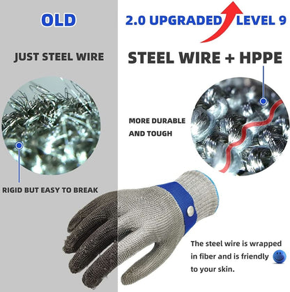 Cut-Resistant Work Gloves | Superior Cut Protection | Stainless Steel Mesh | Comfortable Fit