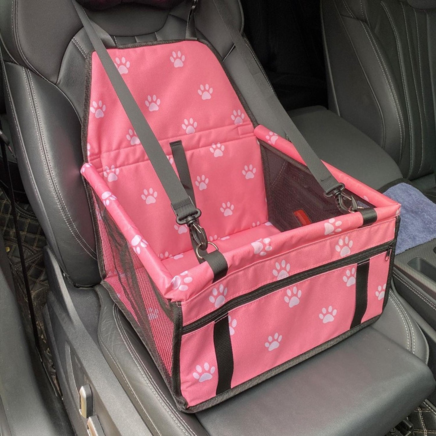 Dog Car Seat | Elevated Booster Seat for Small to Medium Dogs | Waterproof Fabric & Anti-Slip Base