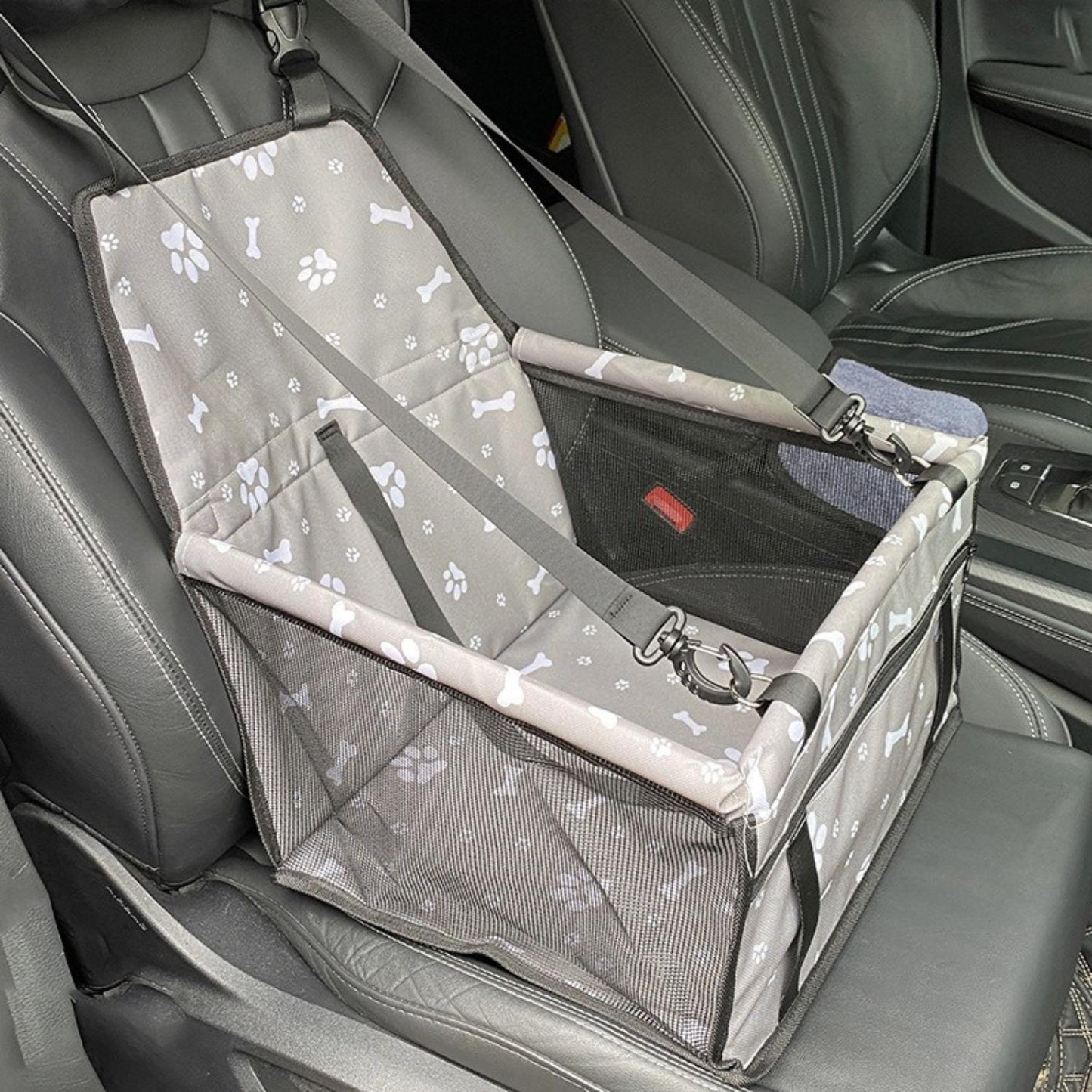 Dog Car Seat | Elevated Booster Seat for Small to Medium Dogs | Waterproof Fabric & Anti-Slip Base