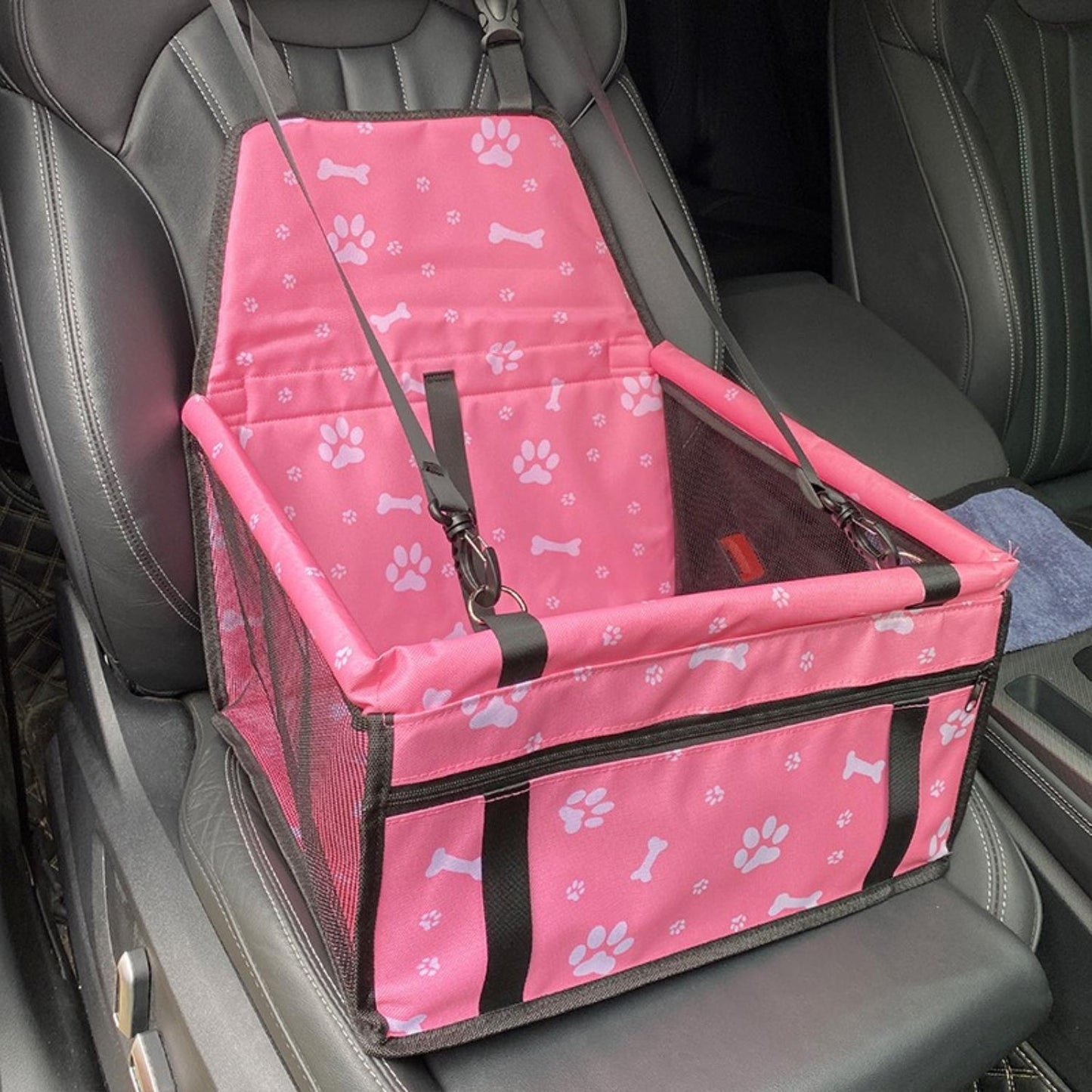 Dog Car Seat | Elevated Booster Seat for Small to Medium Dogs | Waterproof Fabric & Anti-Slip Base