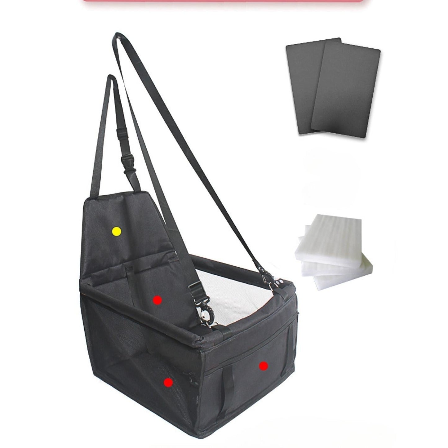 Dog Car Seat | Elevated Booster Seat for Small to Medium Dogs | Waterproof Fabric & Anti-Slip Base