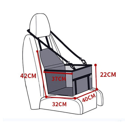 Dog Car Seat | Elevated Booster Seat for Small to Medium Dogs | Waterproof Fabric & Anti-Slip Base