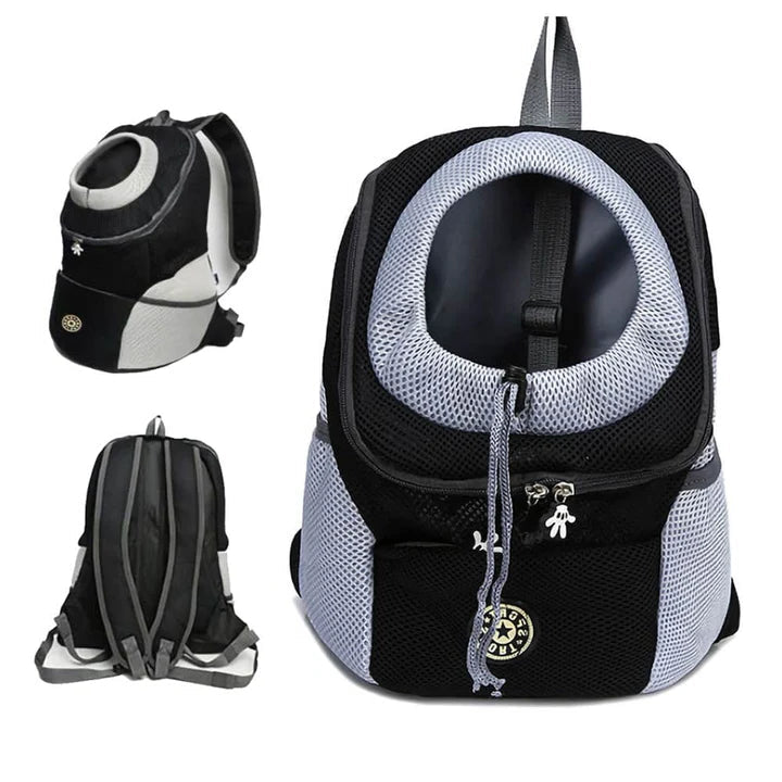 Dog Carrier Backpack | Ventilated Mesh & Padded Base | Adjustable Straps & Side Pockets
