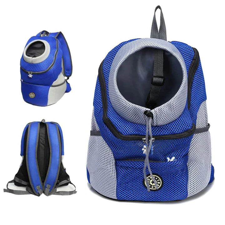 Dog Carrier Backpack | Ventilated Mesh & Padded Base | Adjustable Straps & Side Pockets