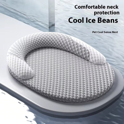 Dog Cooling Mat | Cooling Fiber & 3D Airflow | Waterproof Base & Removable Cover