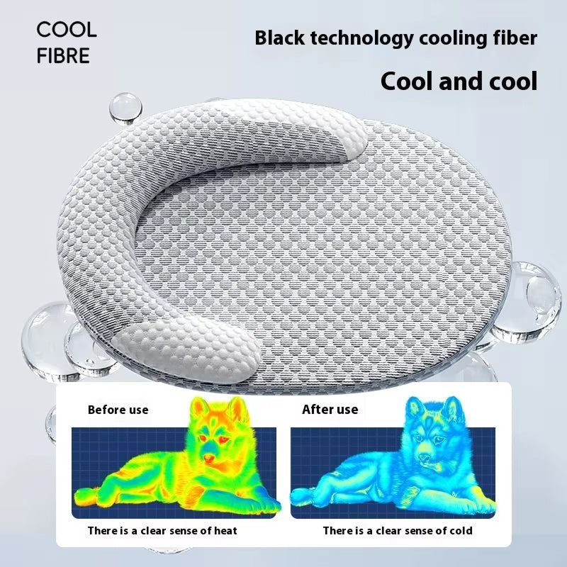 Dog Cooling Mat | Cooling Fiber & 3D Airflow | Waterproof Base & Removable Cover