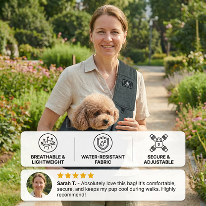 Dog Shoulder Carrier | Breathable Mesh & Water-Resistant | Safety Strap & Ergonomic Hands-Free