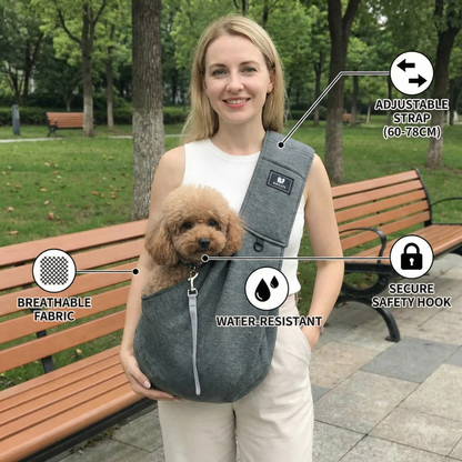 Dog Shoulder Carrier | Breathable Mesh & Water-Resistant | Safety Strap & Ergonomic Hands-Free
