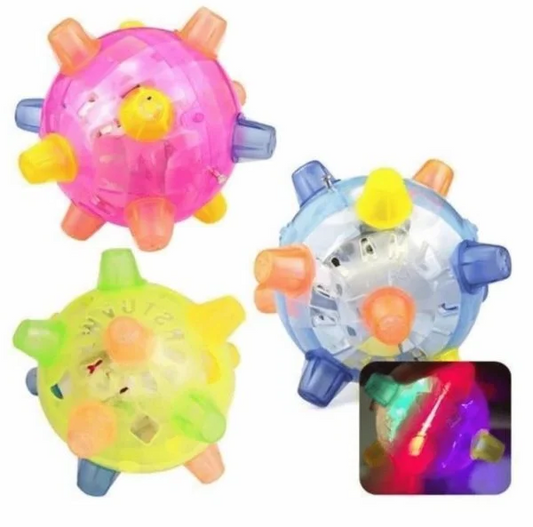 Dog Toy | Interactive Jumping LED Ball | Food-Grade Rubber & Sound | Mental Stimulation