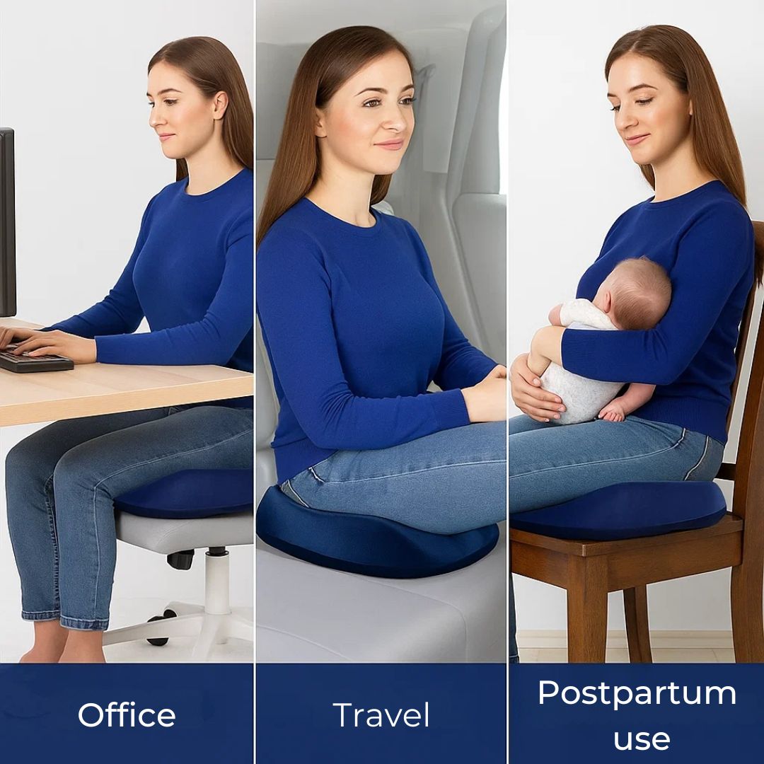Donut Seat Cushion | Tailbone & Haemorrhoid Relief | Memory Foam & Washable Cover