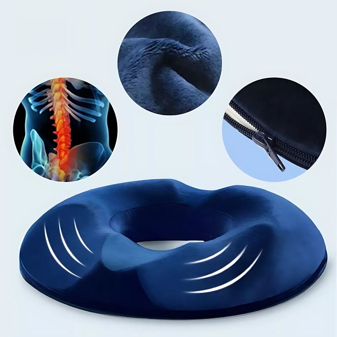 Donut Seat Cushion | Tailbone & Haemorrhoid Relief | Memory Foam & Washable Cover
