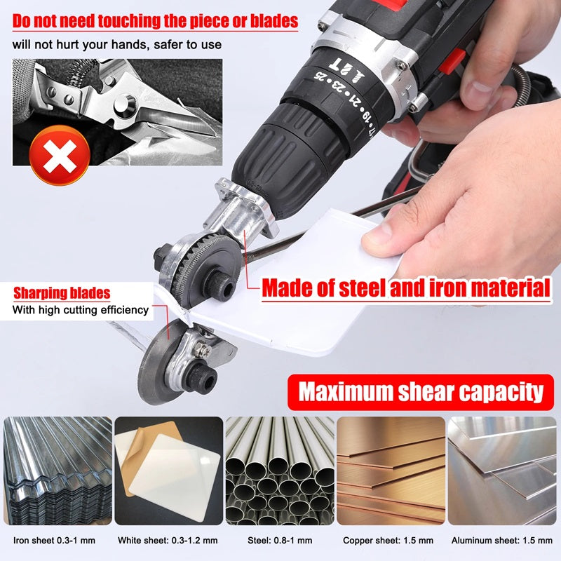 Drill Metal Cutting Attachment | Heavy-Duty Precision Cutting | Alloy Steel | Positioning Slots