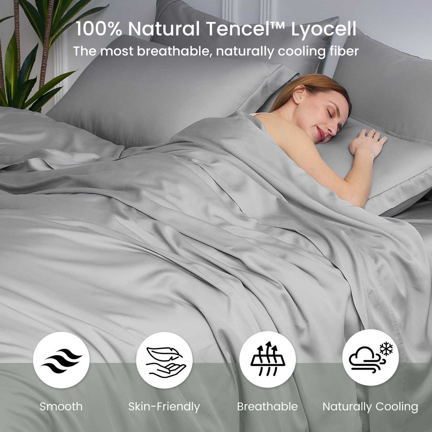 Duvet Cover Set | Cooling & Moisture-Wicking | Lightweight Lyocell | Comfortable Sleep