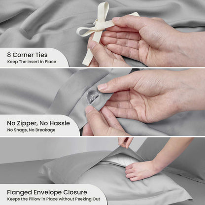 Duvet Cover Set | Cooling & Moisture-Wicking | Lightweight Lyocell | Comfortable Sleep