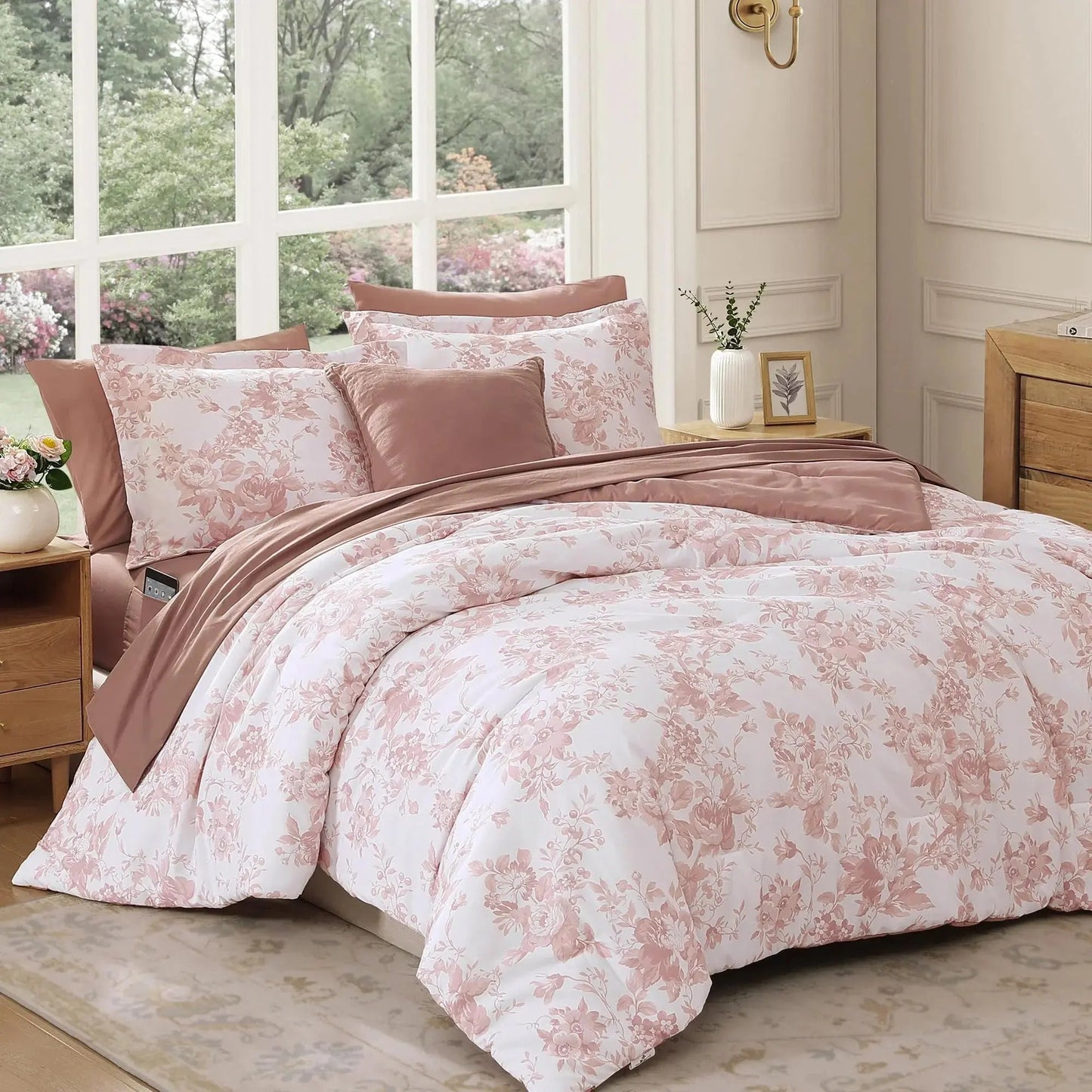 Duvet Cover Set | Elegant Floral Design | Soft Microfiber & Hidden Zipper | Cozy Bedroom Aesthetic