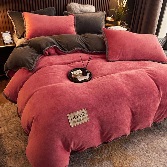 Duvet Cover Set | Ultra-Soft Velvet Fleece | Queen & King Sizes | Cold-Weather Comfort
