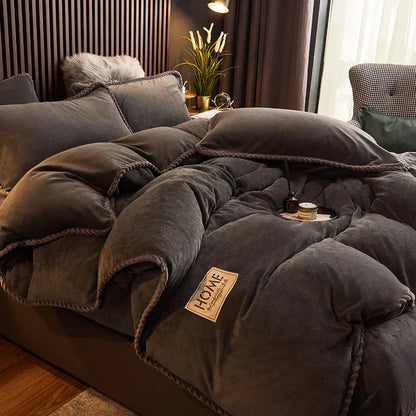 Duvet Cover Set | Ultra-Soft Velvet Fleece | Queen & King Sizes | Cold-Weather Comfort