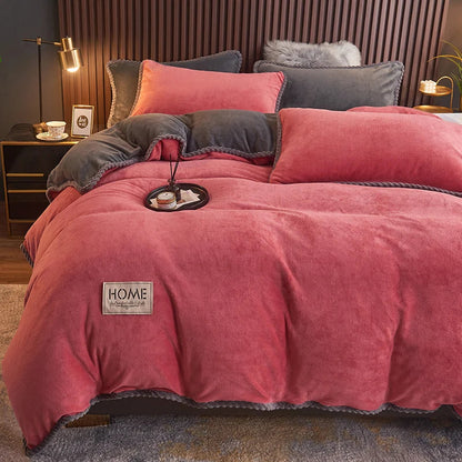 Duvet Cover Set | Ultra-Soft Velvet Fleece | Queen & King Sizes | Cold-Weather Comfort