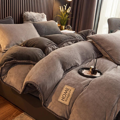 Duvet Cover Set | Ultra-Soft Velvet Fleece | Queen & King Sizes | Cold-Weather Comfort