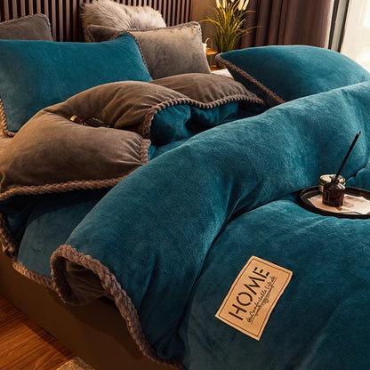 Duvet Cover Set | Ultra-Soft Velvet Fleece | Queen & King Sizes | Cold-Weather Comfort