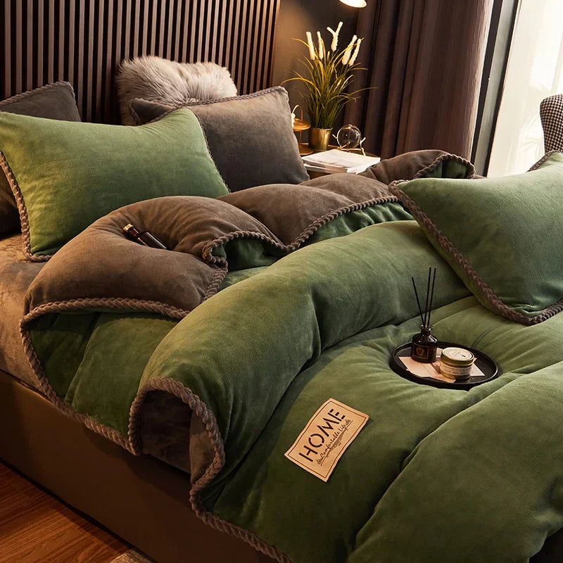 Duvet Cover Set | Ultra-Soft Velvet Fleece | Queen & King Sizes | Cold-Weather Comfort