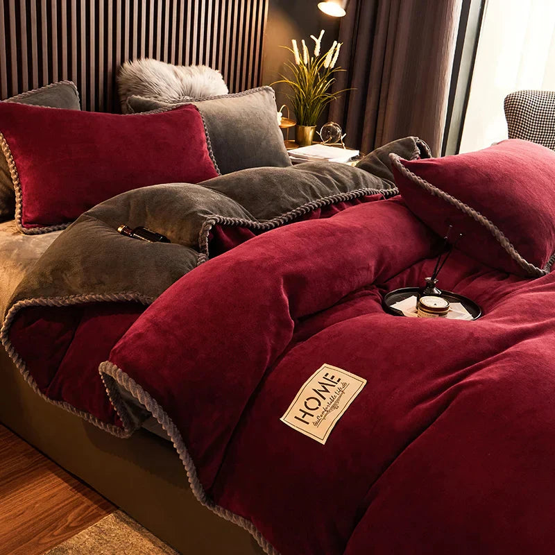 Duvet Cover Set | Ultra-Soft Velvet Fleece | Queen & King Sizes | Cold-Weather Comfort