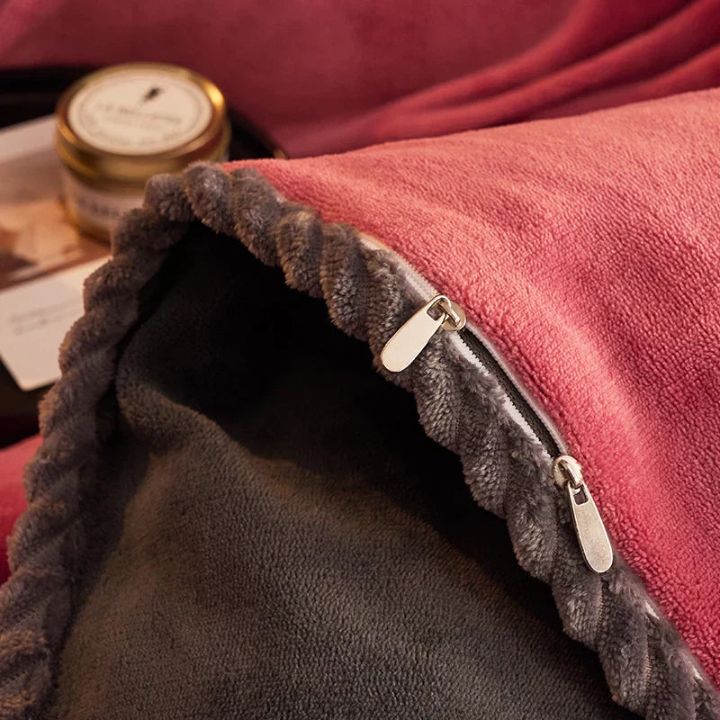 Duvet Cover Set | Ultra-Soft Velvet Fleece | Queen & King Sizes | Cold-Weather Comfort