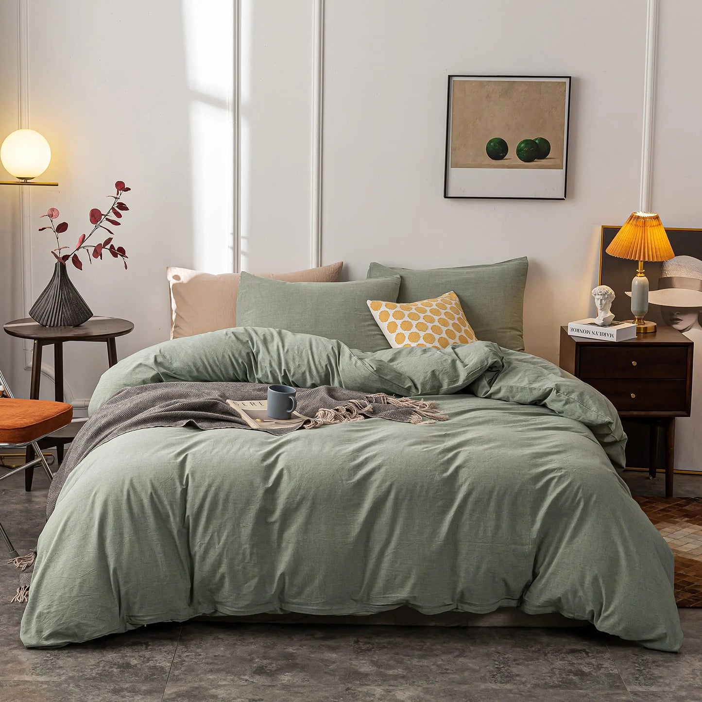 Duvet Cover Set | Zipper Closure & Corner Ties | Double-Brushed Microfiber | Year-Round Comfort