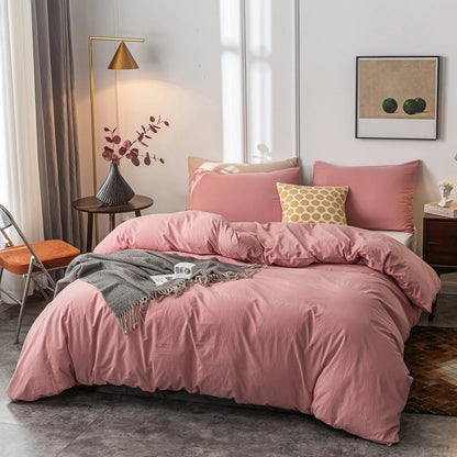 Duvet Cover Set | Zipper Closure & Corner Ties | Double-Brushed Microfiber | Year-Round Comfort