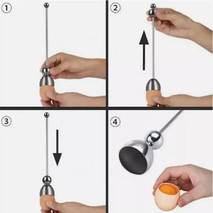 Egg Opener Tool | Precision Gravity Crack | Stainless Steel & 2-Piece Set | Dishwasher Safe