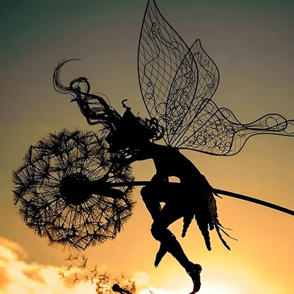 Fairy Garden Sculpture | Laser-Cut Steel | Weather-Resistant | Indoor/Outdoor