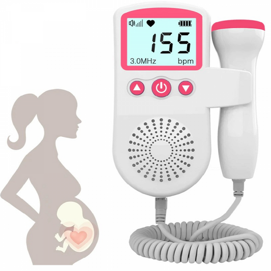 Fetal Doppler Monitor | 3MHz Probe | Backlit LCD & Built-In Speaker | Home & Professional Use