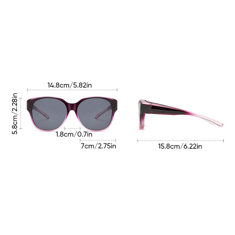 Fit-Over Sunglasses for Glasses | Polarized Cat-Eye | Scratch-Resistant Lenses
