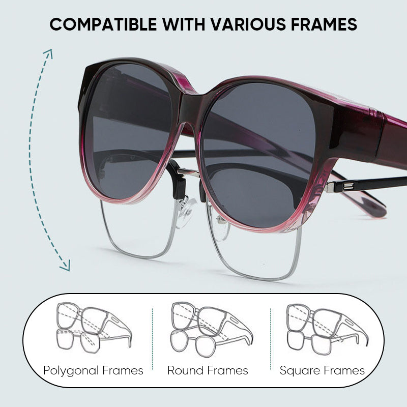 Fit-Over Sunglasses for Glasses | Polarized Cat-Eye | Scratch-Resistant Lenses